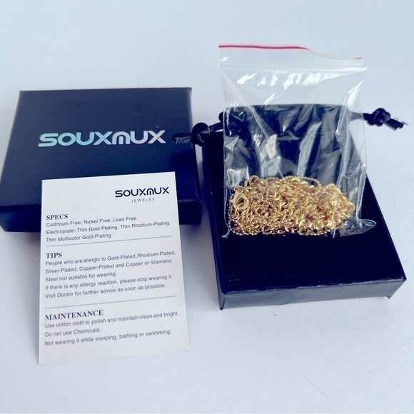 Nib - Souxmux, Double Layer Pendant Necklace - Gold Plated - Adjustable. - Picture 9 of 16